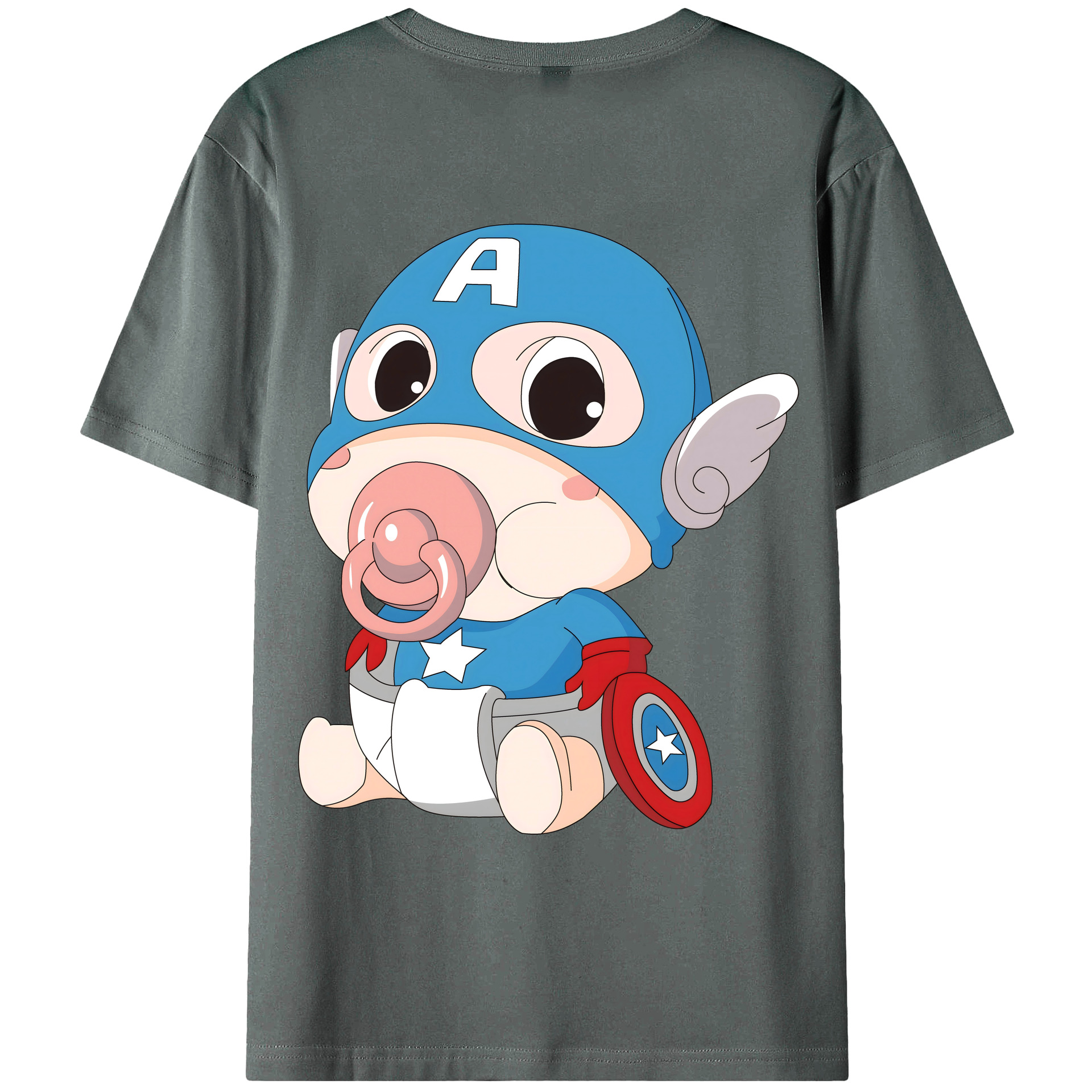 （画像用） アベンジャーズ The Avengers 綿100％ メンズ半袖Tシャツ（バックプリント） 通気性